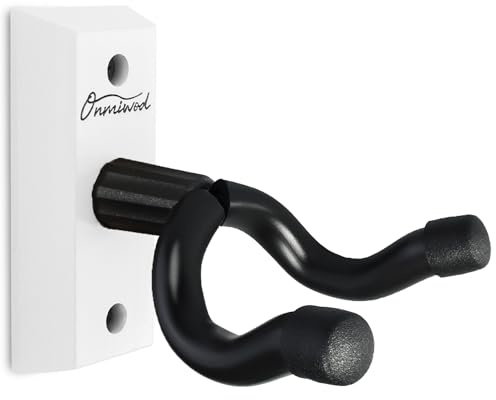 Guitar Wall Mount, White Hardwood Guitar Hanger, U-Shaped Guitar Wall Hanger Mount, Guitar Holder Hook Stand Wall for Acoustic, Electric Guitar, Banjo, Bass, Gift for Guitar Player Men Boy