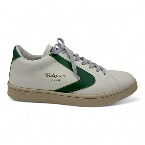 Valsport Scarpe Tournament Nappa Sneakers Uomo Pelle Bianco/Verde 44