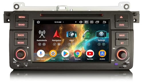 8 Núcleos 4GB+64GB Android 16 Dab+ Radio Coche Estéreo para BMW Serie 3 E46 318 320 325 M3 Rover 75 MG ZT GPS Navegador Inalámbrico CarPlay Android Auto WiFi 4G USB DVD Bluetooth 5.0 DSP FM Radio 7