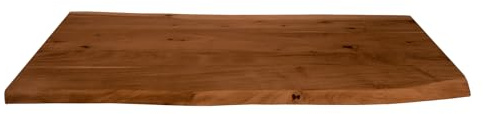 SAM Holzplatte 100x60 cm Tom, Tischplatte aus Akazienholz massiv + nussbaumfarben, Baumkanten-Platte für Heimwerker, geeignet für Arbeitsplatten, Tische & Fensterbretter