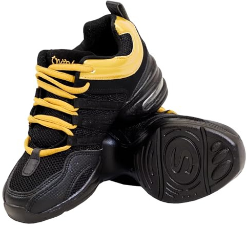 s.lemon Baskets de Danse,Adulte Semelle Fendue Sneakers Danse Jazz Or 41