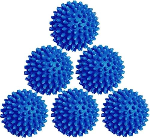 6 Pcs Blue Tumble Dryer Balls, Prevent Clothing from Getting Tangled;Reusable Soft Drying Balls for Tumble Dryer, Laundry Balls for Washing Machine,Rapid Dryer Ball, Washing Machine Balls