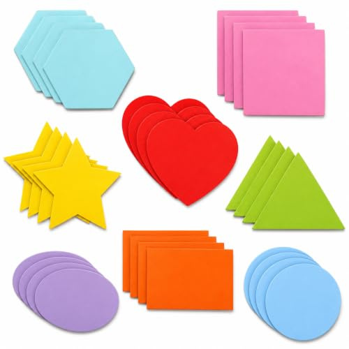 Formes mathématiques - Cartes à jouer - Multi-formes - Cartes rondes à code couleur - Cœurs - Étoiles - Triangle - Carré - Ovale - Hexagonal - Découpe en papier pour étudiant et salle de classe