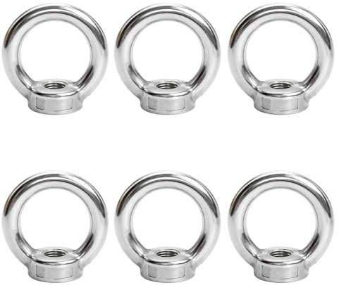 Ebksqs 6 Stück Ringmutter M12 - Verzinkt Ringösen für Hebezubehör, Kompatibel mit Gewindestange M12