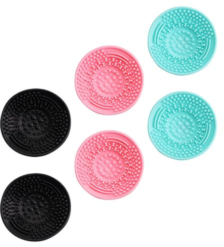 DOITOOL 6pcs Silicone Makeup Brush Cleaning Mats for Makeup Tools and Sponges, Supple and Comfortable Handheld Brush Cleaner Pads, Easy to Clean Cosmetic Rinsing Pads