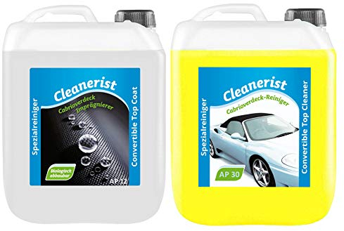 5+5 Liter Cabrioverdeck Imprägnierung AP12 Versiegelung Reinigung AP30 Pflege Set Cabriodach für Verdecke aus Stoff, Leder, Kunstleder und Kunststoff