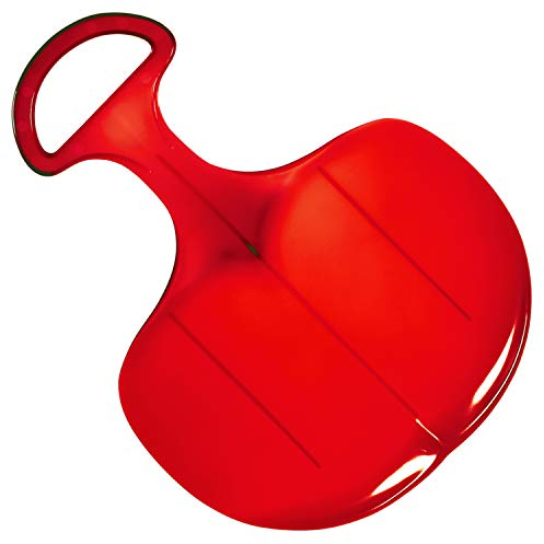 Lenkschlitten für Kinder & Erwachsene - robuster Poporutscher mit Griff - Schlitten Made in Germany - Bob Schlitten für die Wintertage - Schneeteller für groß und klein (rot)