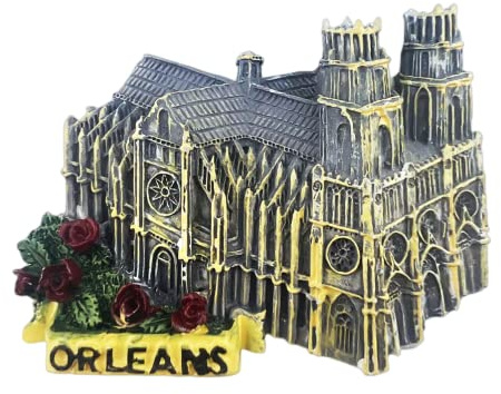 Orleans France Aimant de réfrigérateur souvenir de voyage Décoration 3D magnétique peint à la main Collection artisanale