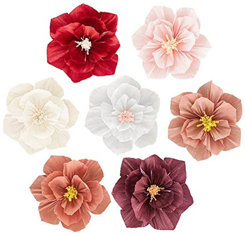 Katutude Papierblumen-Dekoration für Wand, Wanddekoration Große künstliche 3D-Blume, Seidenpapier Blumen Deko für Baby Shower, Kinderzimmer, Zimmer, Hochzeit, Party-Hintergrund (20cm)