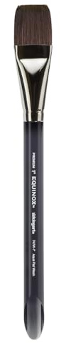 KINGART Premium Equinox 747W-1 Flat Wash Series Watercolor Artist Brushes, Synthetic Squirrel Hair, Aqua Acrylic Short Handle, Size 1