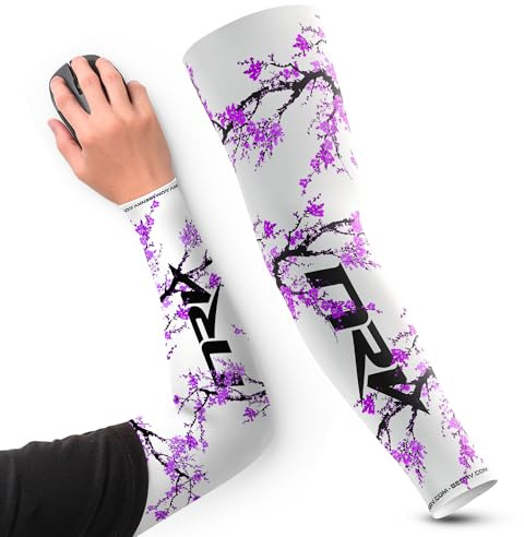 NRV Manchette de Compression Gaming Sakura – Performances d'eSport Améliorées avec Style Japonais – Conçu par des Professionnels – Durable, Respirant et Sans Friction (Violet, XL)