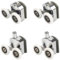 VODAFQS 4er-Set Duschtürrollen, Duschkabinen-Türrollen mit doppelter Schiebetür, 23 mm, Kupfer, Zinklegierung, Nylon, Teller, Plattenmontage, langlebig, vielseitig einsetzbar
