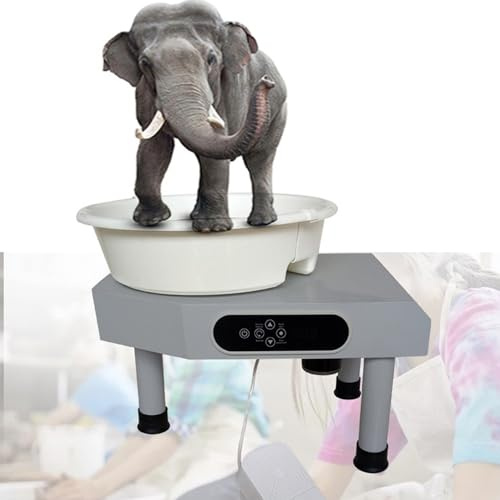 Pottery Wheel Ceramic Machine Adjsutable Leg with LCD Screen & Aluminum Alloy Foot Pedal Electric Pottery Forming Machine Detachable Basin Art Clay DIY Tool Kit,350W-Dualcontrol