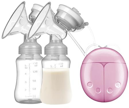 Elektrische Stillpumpe, Milchpumpe elektrisch - Doppelmilchpumpe Stillpumpe mit starker Saugkraft - Geräuscharme Milchpumpe, tragbares Stillzubehör für unterwegs