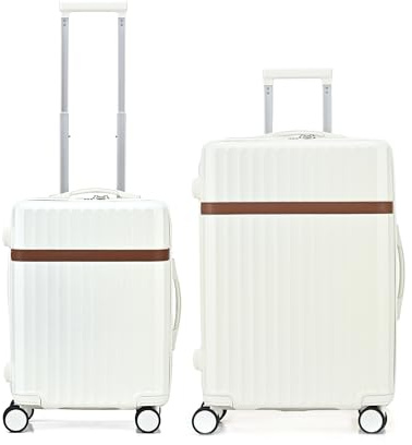RMW Suitcase 2 Piece Cabin 20+Medium 24 Check in Hard Shell Lightweight | Carry on Luggage with 3 Digit Combination Lock, 360° Spinner Wheels, Reinforced zipper, Adjustable Telescopic Handle