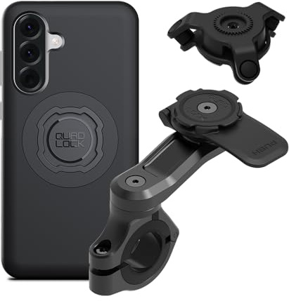 QUAD LOCK Styre mobiltelefonhållare PRO för motorcykel med vibrationsdämpare och MAG-fodral för Galaxy A56