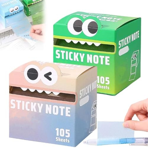 ZXDZSW Bloc-Notes Pastel à déplier, 105 Feuilles/Rouleau, Motif Monstre, Notes Autocollantes Amusantes, Petite liste de Choses à Faire, Fournitures Scolaires et de Bureau.(2 Pcs Mix5)