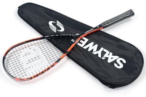 Squash Sports - Raqueta de pared de fibra de carbono para entrenamiento profesional, ultraligera para hombres y mujeres, con bolsa (naranja)