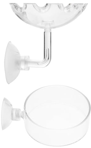 UKCOCO Lot de 2 Coupelles d'alimentation en Verre pour Crevettes, Résistantes à l'usure et Faciles à Ranger, Accessoires Aquarium pour Nourrir Vos Crevettes