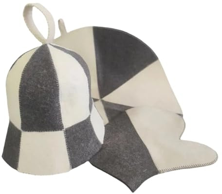 Felt Wool Hat Sauna Accessories Set Heat Insulating Felt Mat Hat Gloves for Women and Men Accessories Set