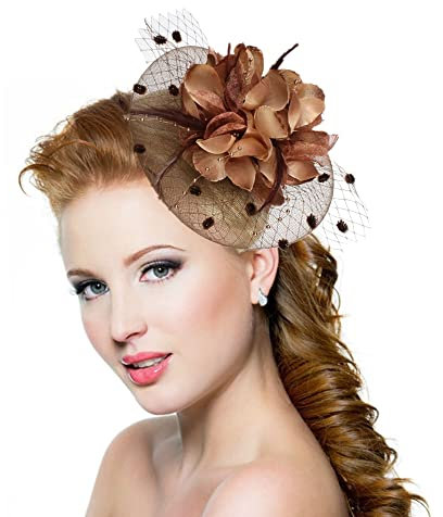 Chapeau Bibis Mariage Femme Coiffure Bride Fascinator Épingle à Cheveux Nuptiale élégantes Voilette en Maille Bandeau pour Cocktail Mariage Cérémonie Églises Photographe Fête Soirée Déguisement
