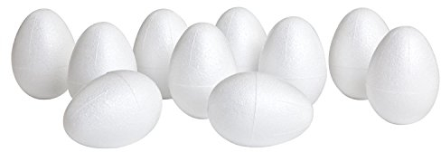 REFURBISHHOUSE 10 Styropor Eier 6 cm Weiss Osterei Deko-Ei zum Bemalen oder Bekleben