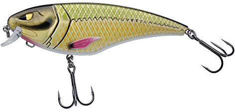Berkley Zilla Flanker, amo da pesca, esche rigide, galleggianti poco profonde, wobbler da corsa con Fusion 19 ami tripli, senza piombo, pesca predatore, luccio, unisex, verde Ayu, 79 g, 155 mm