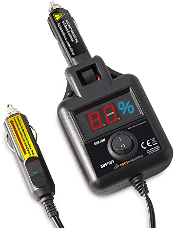 Profi-Partner Avviamento auto - Kit starter auto per accendisigari 12 Volt cavo 6 m con display