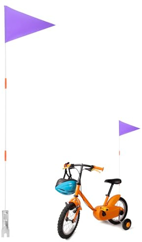 VANZACK 1 jeu de mât de drapeau de vélo extérieur drapeaux de vélo pour l'extérieur home trainer vélo extérieur le bouclier fanion voiture drapeau enfant accessoires fibre de verre violet