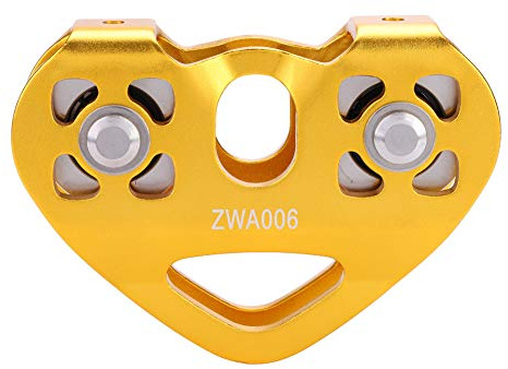 ZAWELIYO Carro de Cable de Rescate con Tirolina de Doble Polea 30KN,para Cuerda de 13 Mm,Acero Inoxidable con Aluminio de Aviación,para Exploración Al Aire Montañismo