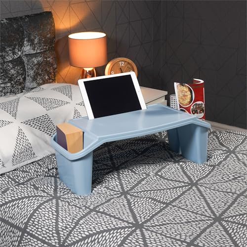 Aidapt Bed Tray Table with Legs and Side Storage. Stackable, Portable, Breakfast in Bed, Laptop Stand,Tray,Eating, Reading, Drawing, Gaming, Laptray, Bedridden, Elderly