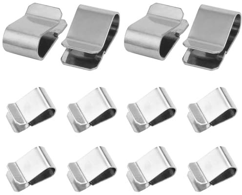 Clip en U de Muelle de Acero Inoxidable Resorte U Clip de Plata 21,4 x 12 mm Panel Solar Clips de Cable Clips de Fijación Acero Inox Resorte Tono U Clip para Industriales Equipos Fijación, 12 Unidades