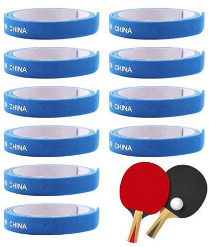 Tischtennis-Kantenband, 10 x Tischtennis-Paddel-Kanten-Klebeband – klebriges selbstklebendes Sportgerät für Fitnessstudio, regelmäßige Spiele, tägliches Training, Zuhause