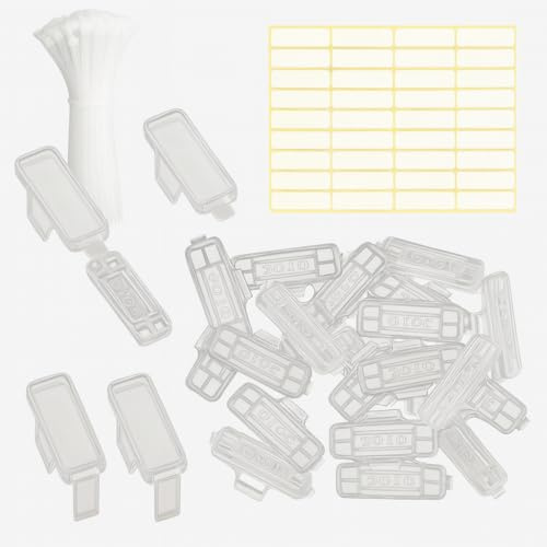 Étiquetage de câbles – 100 boîtiers transparents, 1260 étiquettes autocollantes et 100 colliers, solution d’identification et d’organisation pour maison, bureau et baie réseau