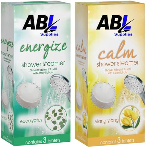 Shower Steamers Aromatherapy – Pack of 6 (Eucalyptus & Ylang Ylang) – Essential Oil Shower Tablets for Relaxation, Sinus Relief & Stress Relief – Spa Self Care Gifts for Women & Men
