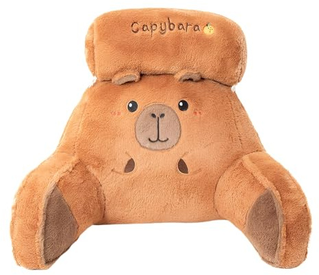 Almohada de Lectura para Cama,Capybara Design Cojín Soporte Espalda Ergonómico | Almohadón de Sofá con Brazos - Para Adultos y Niños - Descanso en Sofá o Suelo, Dormir Sentado, Relajarse y Ver Televis