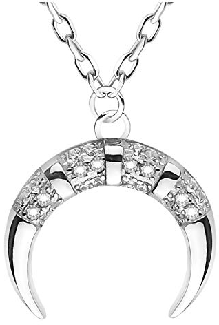 Sofia Milani - Collana da Donna in Argento 925 - con Pietra Zircone - Ciondolo a Luna - 50224