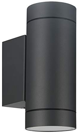 LASIDE Aussenleuchte Aussenlampe Wand, GU10 Anthrazit Aluminium Up and Down Außenlampe Außenleuchte, IP44 Spritzwassergeschützt Wandlampe Wandleuchte Lampe Aussen Außen Leuchte für Garten Terrasse