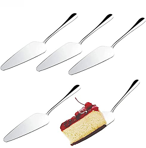 sylbx 5 Pezzi Coltello Torta Acciaio Inossidabile Coltello da Torta Posate Paletta Torta Cake Server,Adatto per Cucina, Sala da Pranzo, Feste, Lavabile in Lavastoviglie (Tinta Unita)