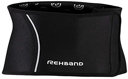 Rehband QD Back Support Rückenbandage Größe S/M/L/XL - 3 mm Neopren Rückenbandage für körperliche Aktivitäten, schwarze Rückenstütze wärmt & stabilisiert den Rücken, Farbe:Schwarz, Größe:XL