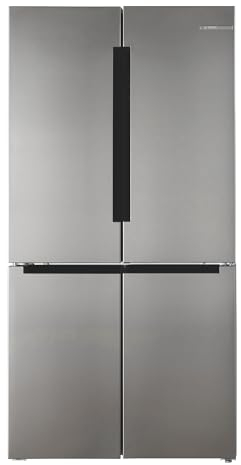 Bosch Home & Kitchen Appliances Bosch KFN96VPEAG French Door Fridge Freezer with NoFrost, XXL Capacity, SuperCooling Function, 183 x 91cm, Silver, Serie 4, Freestanding