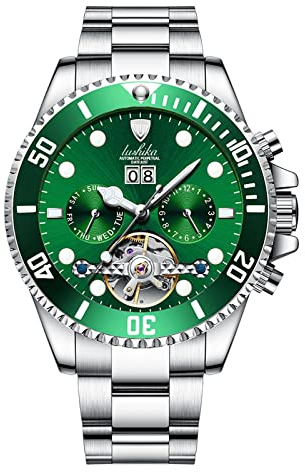 rorios Herren Uhren Automatik Mechanische Uhren Leuchtende Tourbillon Uhren Wasserdicht Skelett Armbanduhr