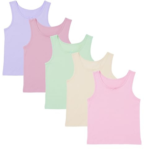 Girls TEW 5 Pack Vests - 6/7 YRS - Assorted