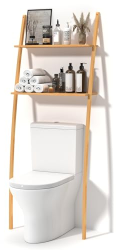 YunSchauen Toilettenregal Waschmaschinenregal Badregal Holz,Regal über Toilette,Bad WC Regal Badezimmer