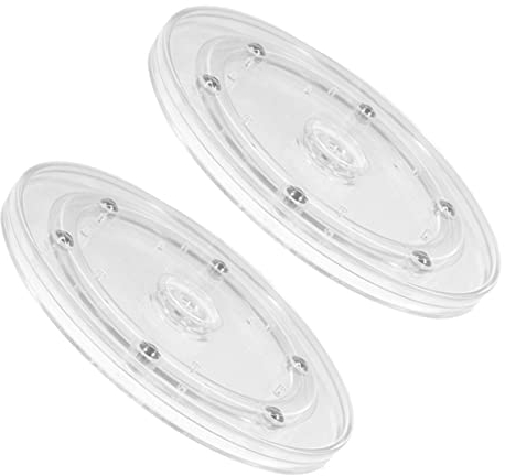 KICHOUSE 2 Pz giradischi vassoio di plastica carosello del trucco spezie scaffali espositivi portautensili piatto rotante scaffale di stoccaggio rotante mobiletto disco rotante cibo staffa