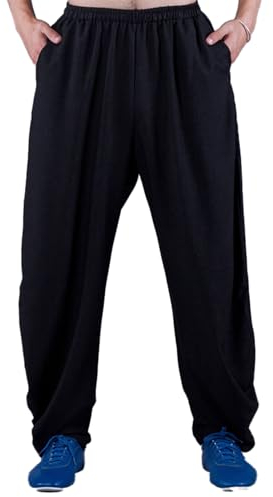 LYZXYZAI Women Yoga Pants Kung Fu Training Trousers Solid Colors Pants Relaxed Fit Casual Yoga Pants Drawstring Trousers for women,Black,M