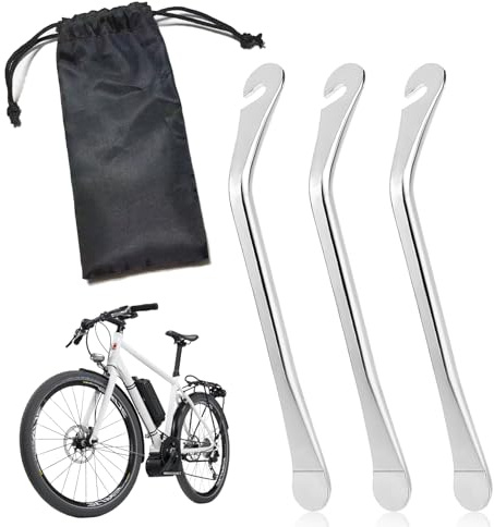 BNXF 3Pcs Stainless Steel Tire Levers Bicycle, Ergonomic Tyre Levers for Bicycles, Durable Bike Tyre Levers with Convenient Storage Bag
