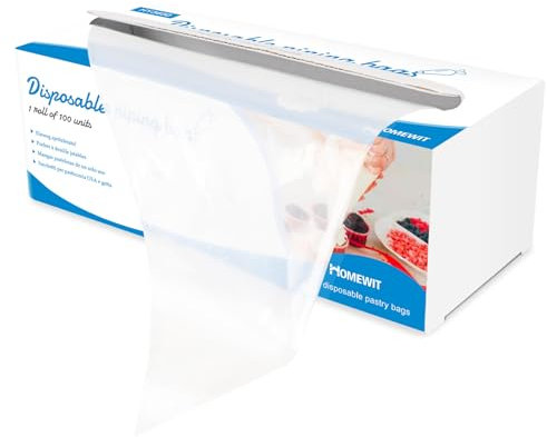 100 PCS Disposable Piping Bags, Homewit Clear Plastic Pastry Bags 24 Inch Thickened Large Icing Bags, Clear Icing Piping Bags for Cake Cupcake Dessert Cookies Decoration (53 x 27 cm)