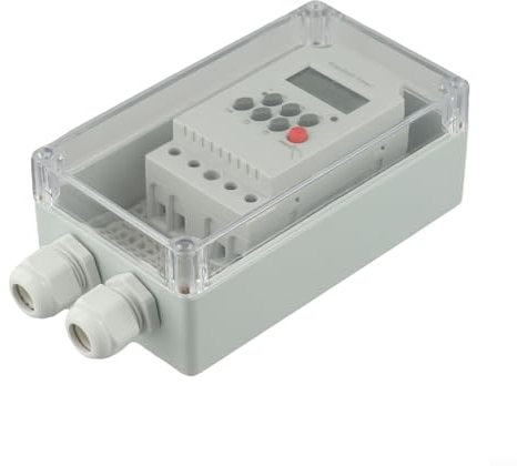 Digital Timer Switch with Waterproof Box for Outdoor, 25A 220VAC Rainproof IP66 (30A)