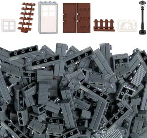 Cabeeskii 337 Stück Bausteine, Enthält Classic Steine Fenster Türen Zäune Sets zubehör, Kompatibel für Major Brand Lego Brick Building